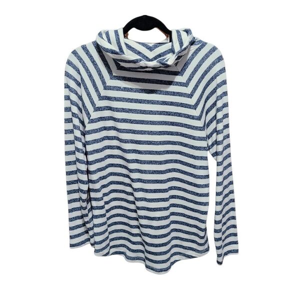 Macy's cowl neck stripe sweatshirt - Picture 1 of 3